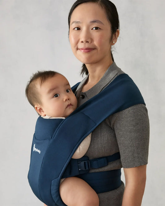 Ergobaby Embrace Baby Carrier-With 3 Carry Positions-Hip Healthy Certified-Breastfeeding Friendly-Cushioned Neck Support-For 0 to 12M (3.2 to 11.3 Kg)-Midnight Blue