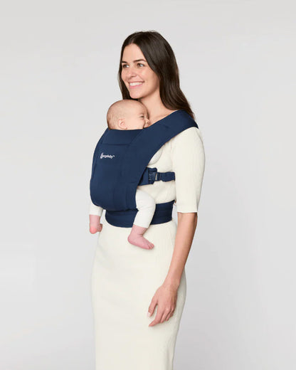 Ergobaby Embrace Baby Carrier-With 3 Carry Positions-Hip Healthy Certified-Breastfeeding Friendly-Cushioned Neck Support-For 0 to 18M (3.2 to 11.3 Kg)-Midnight Blue