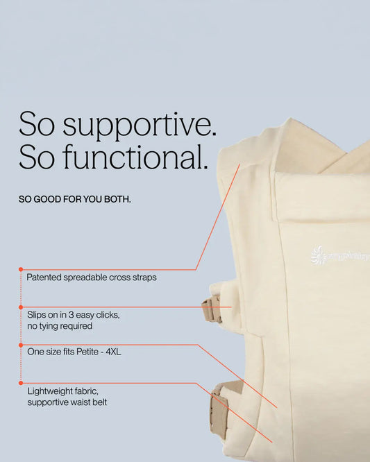 Ergobaby Embrace Baby Carrier-With 3 Carry Positions-Hip Healthy Certified-Breastfeeding Friendly-Cushioned Neck Support-For 0 to 12M (3.2 to 11.3 Kg)-Cream