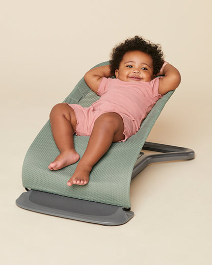 Ergobaby 3 in 1 Evolve Mesh Baby Bouncer-Folds Flat For Easy Transport & Storage-Head To Hip Support-Helps Prevent Flat Head Syndrome-For 0 to 2Y (2 to 13Kg)-Sage Green