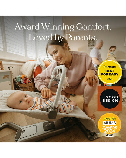 Ergobaby 3 in 1 Evolve Baby Bouncer-Folds Flat For Easy Transport & Storage-Head To Hip Support-Helps Prevent Flat Head Syndrome-For 0 to 2Y (2 to 13Kg)-Oxford Blue