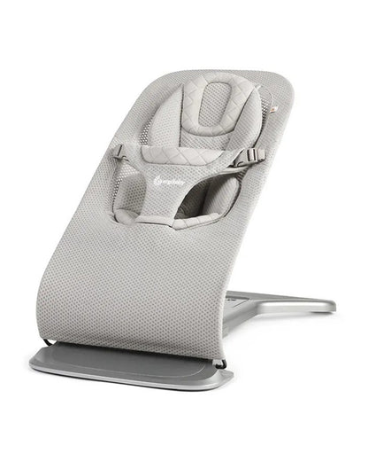 Ergobaby 3 in 1 Evolve Mesh Baby Bouncer-Folds Flat For Easy Transport & Storage-Head To Hip Support-Helps Prevent Flat Head Syndrome-For 0 to 2Y (2 to 13Kg)-Light Grey