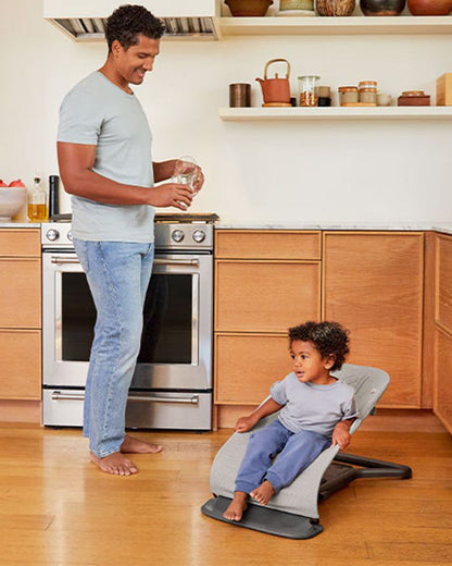 Ergobaby 3 in 1 Evolve Mesh Baby Bouncer-Folds Flat For Easy Transport & Storage-Head To Hip Support-Helps Prevent Flat Head Syndrome-For 0 to 2Y (2 to 13Kg)-Light Grey