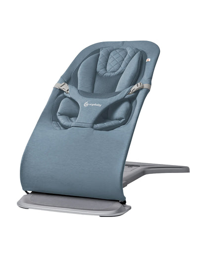 Ergobaby 3 in 1 Evolve Baby Bouncer-Folds Flat For Easy Transport & Storage-Head To Hip Support-Helps Prevent Flat Head Syndrome-For 0 to 2Y (2 to 13Kg)-Oxford Blue