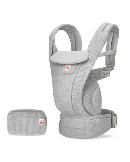Ergobaby Omni Deluxe Mesh Baby Carrier-With 4 Carry Positions-SoftFlex Mesh For Easy Airflow-6 Storage Pockets-Adjustable Head Support-Breastfeeding Friendly-For 0 to 4Y (3.2 to 20 Kg)-Pearl Grey
