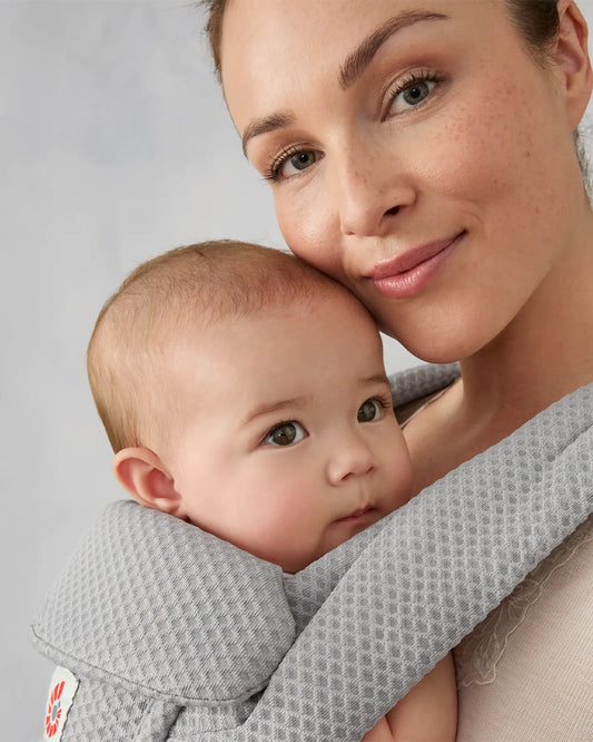 Ergobaby Omni Deluxe Mesh Baby Carrier-With 4 Carry Positions-SoftFlex Mesh For Easy Airflow-6 Storage Pockets-Adjustable Head Support-Breastfeeding Friendly-For 0 to 4Y (3.2 to 20 Kg)-Pearl Grey
