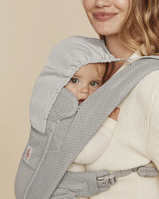 Ergobaby Omni Deluxe Mesh Baby Carrier-With 4 Carry Positions-SoftFlex Mesh For Easy Airflow-6 Storage Pockets-Adjustable Head Support-Breastfeeding Friendly-For 0 to 4Y (3.2 to 20 Kg)-Pearl Grey