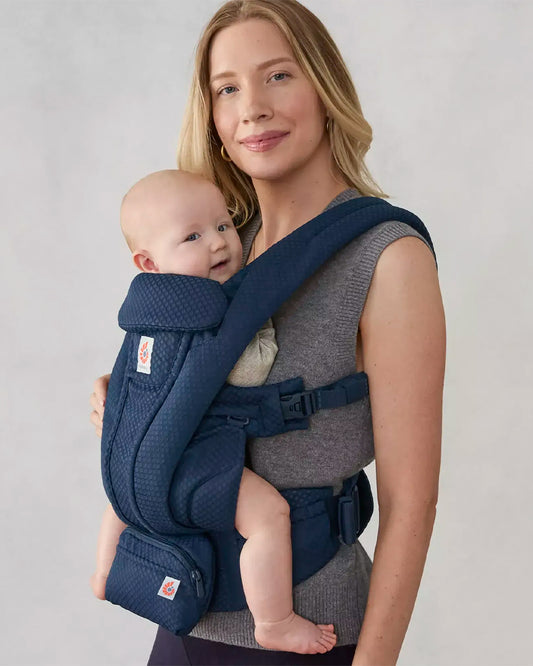 Ergobaby Omni Deluxe Mesh Baby Carrier-With 4 Carry Positions-SoftFlex Mesh For Easy Airflow-6 Storage Pockets-Adjustable Head Support-Breastfeeding Friendly-For 0 to 4Y (3.2 to 20 Kg)-Midnight Blue