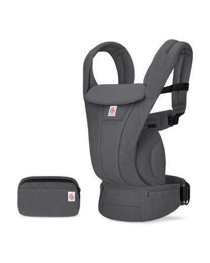 Ergobaby Omni Deluxe Mesh Baby Carrier-With 4 Carry Positions-SoftFlex Mesh For Easy Airflow-6 Storage Pockets-Adjustable Head Support-Breastfeeding Friendly-For 0 to 4Y (3.2 to 20 Kg)-Graphite Grey