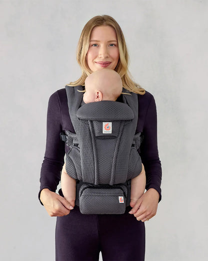 Ergobaby Omni Deluxe Mesh Baby Carrier-With 4 Carry Positions-SoftFlex Mesh For Easy Airflow-6 Storage Pockets-Adjustable Head Support-Breastfeeding Friendly-For 0 to 4Y (3.2 to 20 Kg)-Graphite Grey