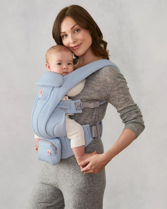Ergobaby Omni Deluxe Mesh Baby Carrier-With 4 Carry Positions-SoftFlex Mesh For Easy Airflow-6 Storage Pockets-Adjustable Head Support-Breastfeeding Friendly-For 0 to 4Y (3.2 to 20 Kg)-Serene Blue