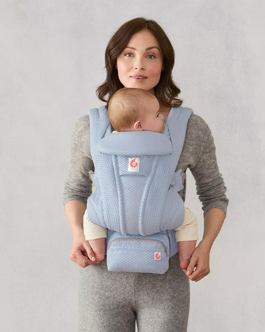 Ergobaby Omni Deluxe Mesh Baby Carrier-With 4 Carry Positions-SoftFlex Mesh For Easy Airflow-6 Storage Pockets-Adjustable Head Support-Breastfeeding Friendly-For 0 to 4Y (3.2 to 20 Kg)-Serene Blue