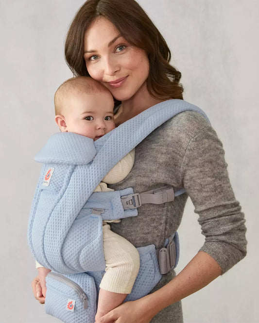 Ergobaby Omni Deluxe Mesh Baby Carrier-With 4 Carry Positions-SoftFlex Mesh For Easy Airflow-6 Storage Pockets-Adjustable Head Support-Breastfeeding Friendly-For 0 to 4Y (3.2 to 20 Kg)-Serene Blue