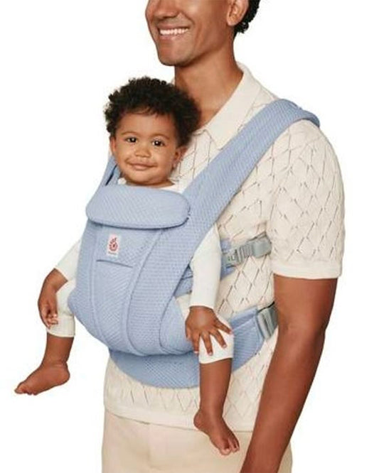 Ergobaby Omni Deluxe Mesh Baby Carrier-With 4 Carry Positions-SoftFlex Mesh For Easy Airflow-6 Storage Pockets-Adjustable Head Support-Breastfeeding Friendly-For 0 to 4Y (3.2 to 20 Kg)-Serene Blue