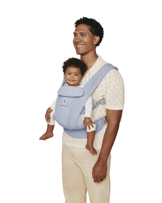 Ergobaby Omni Deluxe Mesh Baby Carrier-With 4 Carry Positions-SoftFlex Mesh For Easy Airflow-6 Storage Pockets-Adjustable Head Support-Breastfeeding Friendly-For 0 to 4Y (3.2 to 20 Kg)-Serene Blue