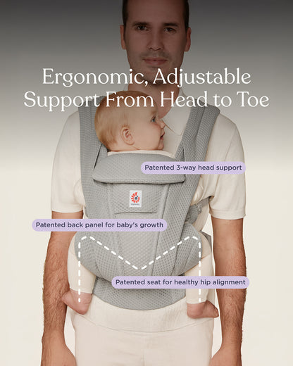 Ergobaby Omni Deluxe Mesh Baby Carrier-With 4 Carry Positions-SoftFlex Mesh For Easy Airflow-6 Storage Pockets-Adjustable Head Support-Breastfeeding Friendly-For 0 to 4Y (3.2 to 20 Kg)-Serene Blue