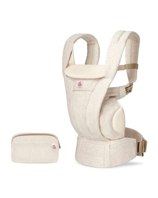 Ergobaby Omni Deluxe Linen Baby Carrier-With 4 Carry Positions-SoftFlex Mesh For Easy Airflow-6 Storage Pockets-Adjustable Head Support-Breastfeeding Friendly-For 0 to 4Y (3.2 to 20 Kg)-Natural Linen
