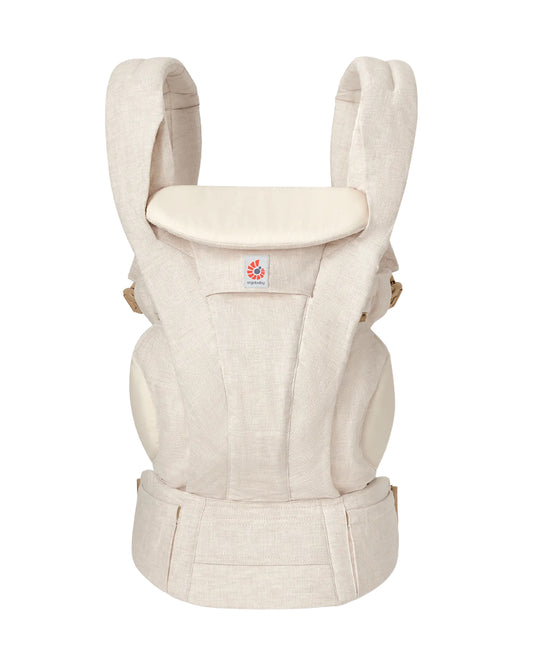 Ergobaby Omni Deluxe Linen Baby Carrier-With 4 Carry Positions-SoftFlex Mesh For Easy Airflow-6 Storage Pockets-Adjustable Head Support-Breastfeeding Friendly-For 0 to 4Y (3.2 to 20 Kg)-Natural Linen