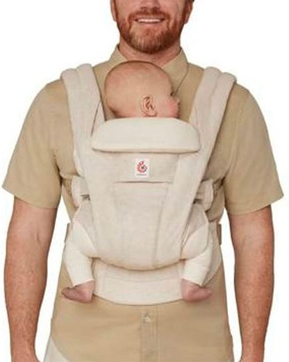 Ergobaby Omni Deluxe Linen Baby Carrier-With 4 Carry Positions-SoftFlex Mesh For Easy Airflow-6 Storage Pockets-Adjustable Head Support-Breastfeeding Friendly-For 0 to 4Y (3.2 to 20 Kg)-Natural Linen