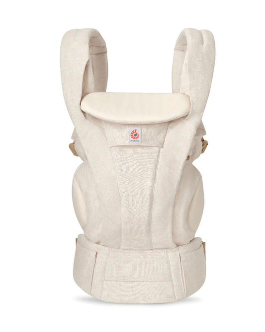 Ergobaby Omni Deluxe Linen Baby Carrier-With 4 Carry Positions-SoftFlex Mesh For Easy Airflow-6 Storage Pockets-Adjustable Head Support-Breastfeeding Friendly-For 0 to 4Y (3.2 to 20 Kg)-Natural Linen