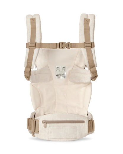 Ergobaby Omni Deluxe Linen Baby Carrier-With 4 Carry Positions-SoftFlex Mesh For Easy Airflow-6 Storage Pockets-Adjustable Head Support-Breastfeeding Friendly-For 0 to 4Y (3.2 to 20 Kg)-Natural Linen