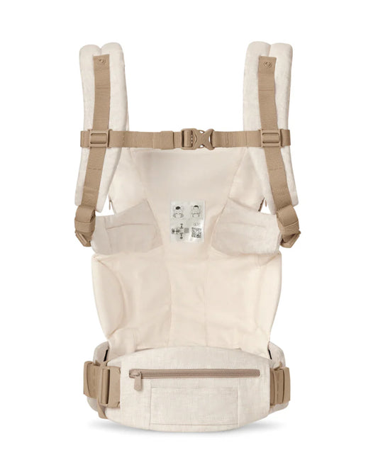Ergobaby Omni Deluxe Linen Baby Carrier-With 4 Carry Positions-SoftFlex Mesh For Easy Airflow-6 Storage Pockets-Adjustable Head Support-Breastfeeding Friendly-For 0 to 4Y (3.2 to 20 Kg)-Natural Linen