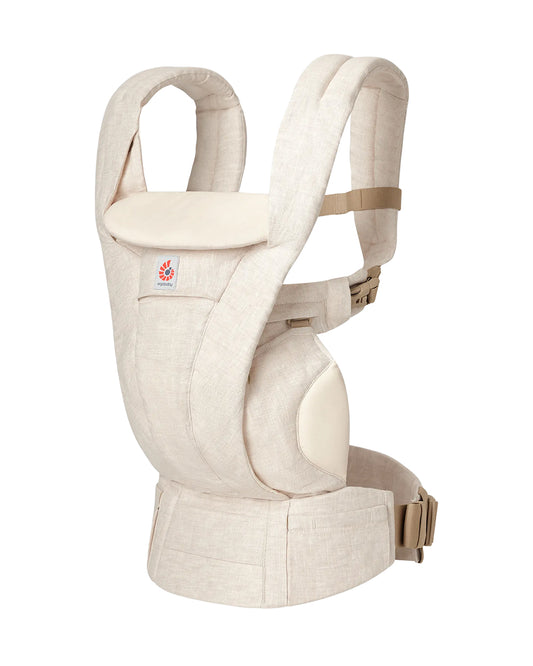 Ergobaby Omni Deluxe Linen Baby Carrier-With 4 Carry Positions-SoftFlex Mesh For Easy Airflow-6 Storage Pockets-Adjustable Head Support-Breastfeeding Friendly-For 0 to 4Y (3.2 to 20 Kg)-Natural Linen