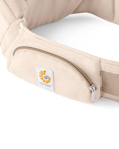 Ergobaby Lift Hip Seat Baby Carrier-With 4 Carrying Positions-Hip Healthy Certified-2 Storage Pockets-Anti Slip Grip & Angled Base-Padded Waistband to Ease Back Pain-For 6M+ to 4Y (Upto 20 Kg)-Natural Beige