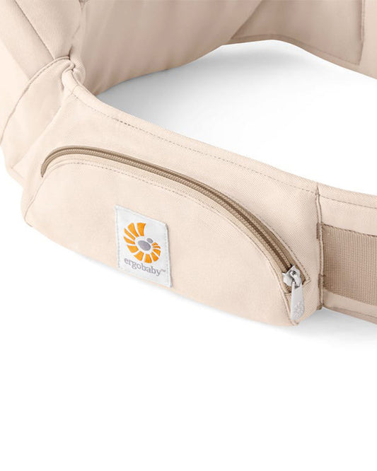 Ergobaby Lift Hip Seat Baby Carrier-With 4 Carrying Positions-Hip Healthy Certified-2 Storage Pockets-Anti Slip Grip & Angled Base-Padded Waistband to Ease Back Pain-For 6M+ to 4Y (Upto 20 Kg)-Natural Beige