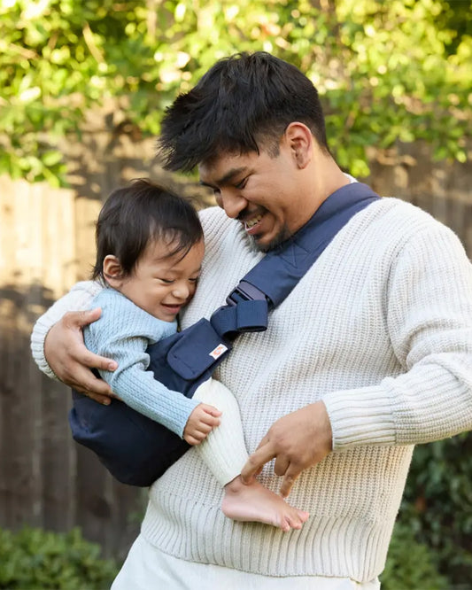 Ergobaby Upsie Sling Baby Carrier-With 2 Carry Positions-Ergonomic M Shape Seat-Folds Compactly-Front Storage-Adjustable & Thick Padding For Comfortable Carry-For 6M to 4Y (Upto 20 Kg)-Midnight Blue