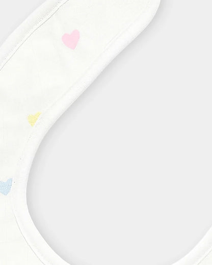 Mi Arcus 100% Cotton Muslin Bib-Velcro Closure-White-Pack of 2-For Infants