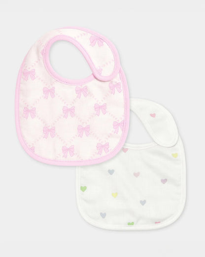 Mi Arcus 100% Cotton Muslin Bib-Velcro Closure-White-Pack of 2-For Infants