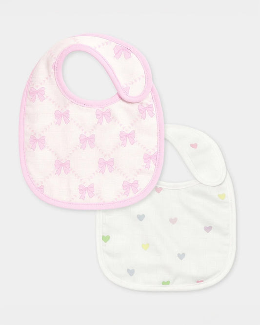 Mi Arcus 100% Cotton Muslin Bib-Velcro Closure-White-Pack of 2-For Infants