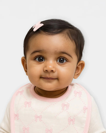 Mi Arcus 100% Cotton Muslin Bib-Velcro Closure-White-Pack of 2-For Infants