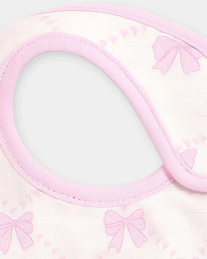 Mi Arcus 100% Cotton Muslin Bib-Velcro Closure-White-Pack of 2-For Infants