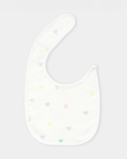 Mi Arcus 100% Cotton Muslin Bib-Velcro Closure-White-Pack of 2-For Infants