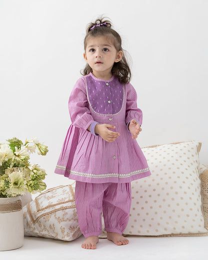 Tiber Taber Lilac Angrakha Set-Gulnaar-Cotton-For Infants