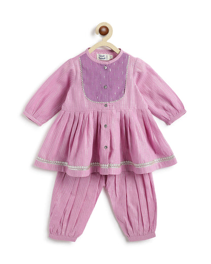 Tiber Taber Lilac Angrakha Set-Gulnaar-Cotton-For Infants