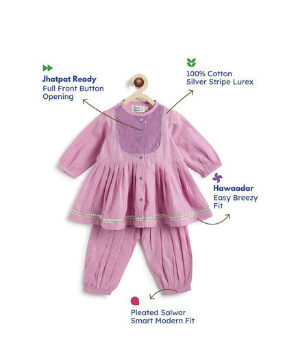 Tiber Taber Lilac Angrakha Set-Gulnaar-Cotton-For Infants
