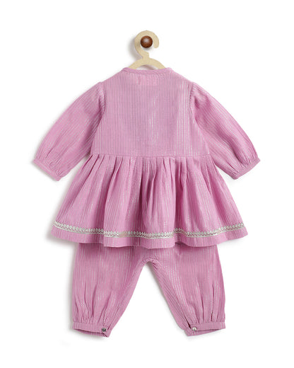 Tiber Taber Lilac Angrakha Set-Gulnaar-Cotton-For Infants