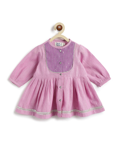 Tiber Taber Lilac Angrakha Set-Gulnaar-Cotton-For Infants