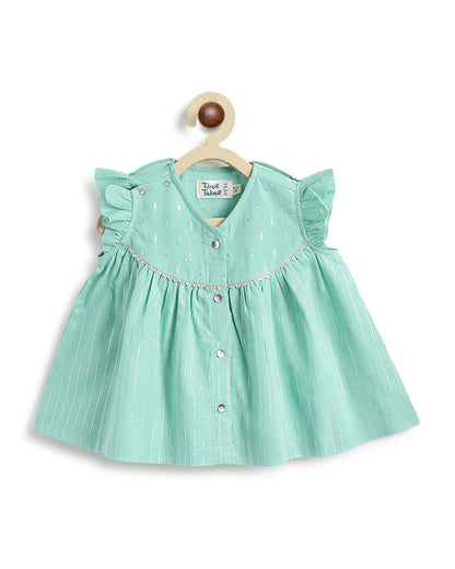 Tiber Taber Cyan Green Salwar Suit-Ruhani-Cotton-For Infants