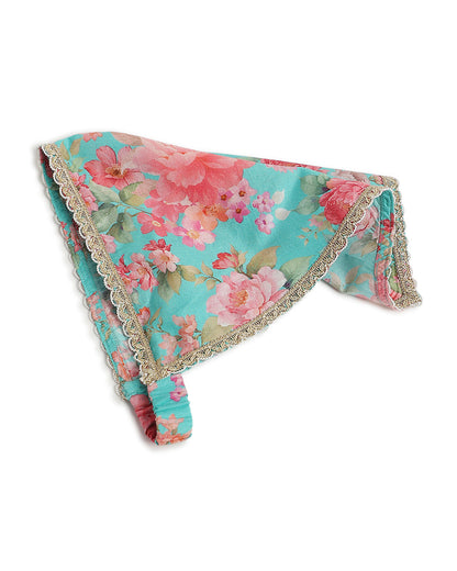 Tiber Taber Pink & Blue Lehenga Set-Gulaabo-Cotton & Viscose-For Infants