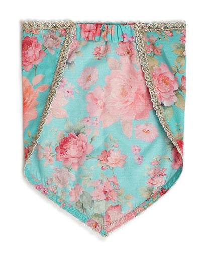 Tiber Taber Pink & Blue Lehenga Set-Gulaabo-Cotton & Viscose-For Infants