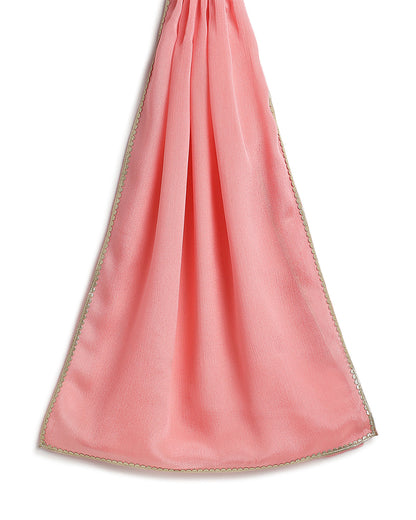 Tiber Taber Peach Pink Lehenga Set-Gulbahaar-Cotton-For Infants