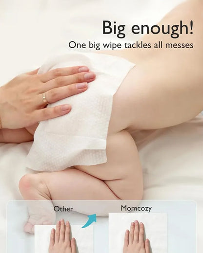 Momcozy Nose Saline Baby Wipes-Zero Hidden Allergen & pH Balancing-Unscented & Hypoallergenic