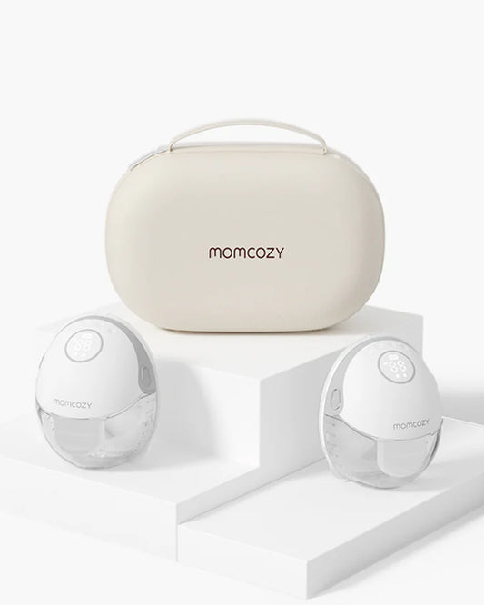 Momcozy M6 Wearable Electric Breast Pump-2nd-Gen Motor for Powerful Suction-3 Modes & 9 Levels-Flange Size-24mm-Quill Grey-Pack of 2
