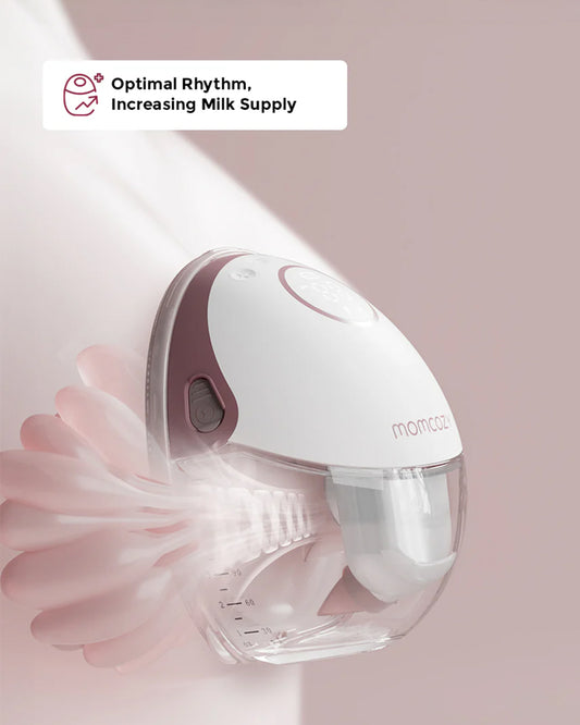 Momcozy M6 Wearable Electric Breast Pump-2nd-Gen Motor for Powerful Suction-3 Modes & 9 Levels-Flange Size-24mm-Quill Grey-Pack of 2