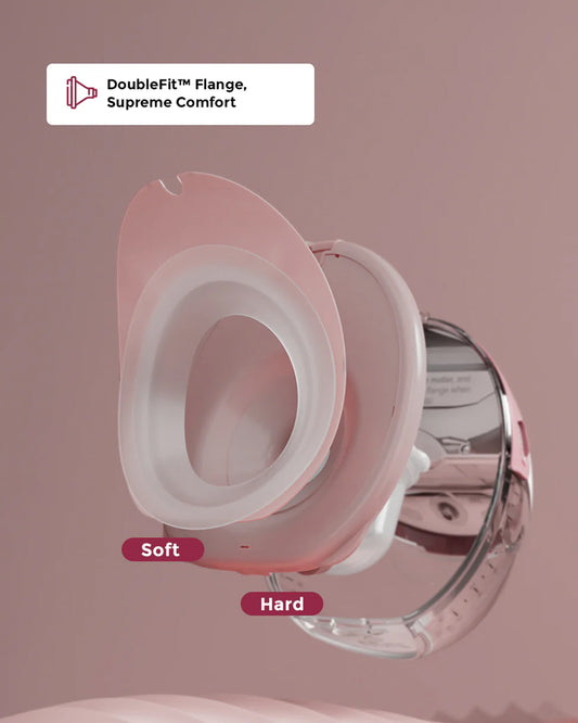 Momcozy M6 Wearable Electric Breast Pump-2nd-Gen Motor for Powerful Suction-3 Modes & 9 Levels-Flange Size-24mm-Quill Grey-Pack of 2