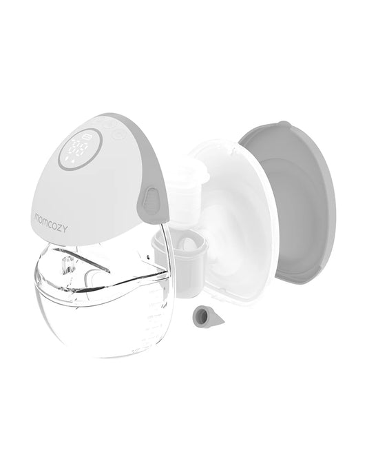 Momcozy M6 Wearable Electric Breast Pump-2nd-Gen Motor for Powerful Suction-3 Modes & 9 Levels-Flange Size-24mm-Quill Grey-Pack of 2